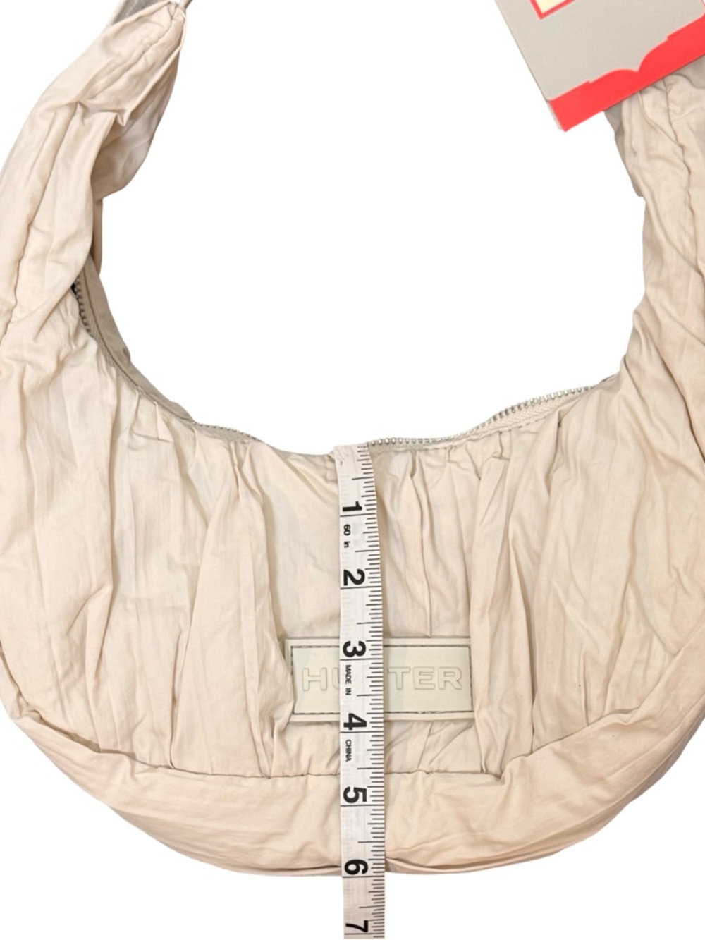 Hunter Crescent Bag Oyster Ruched Puffer Shoulder Bag Adjustable Strap NWT - Picture 7 of 8